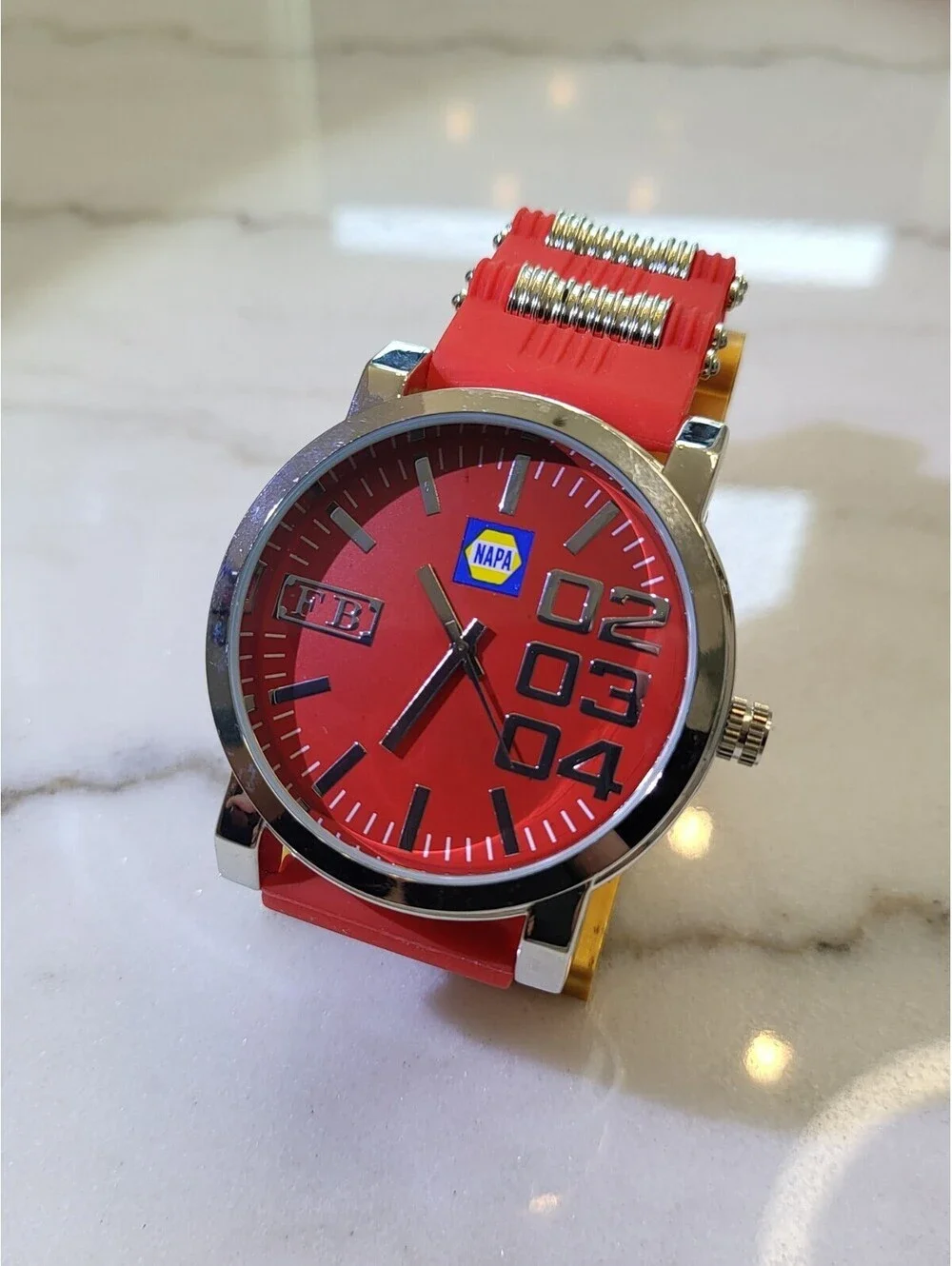 Men's Quartz Watch Working New Battery Automobilia 50mm NAPA Auto Part Works EUC